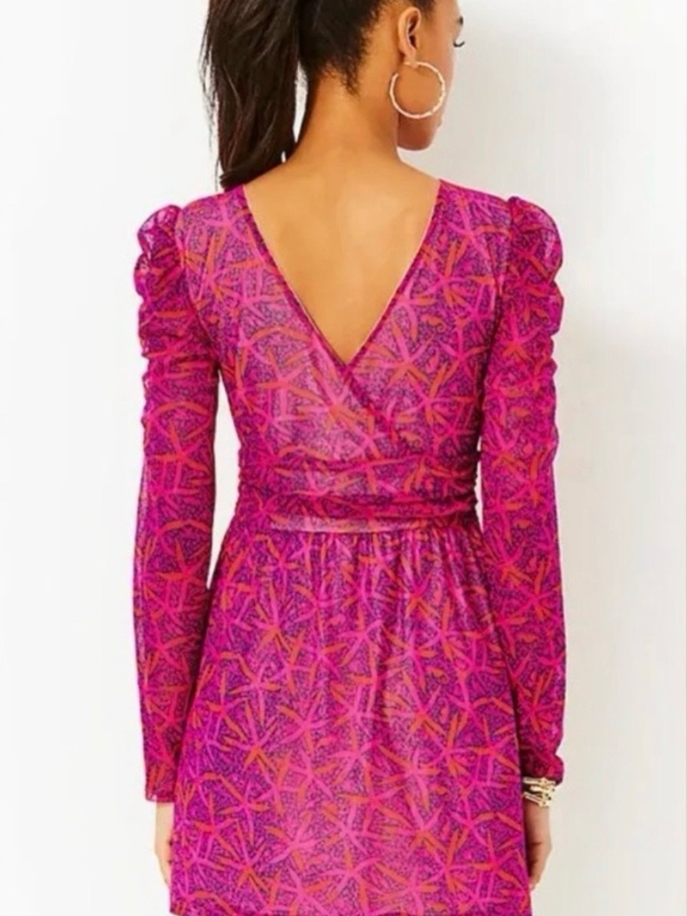 NWT Lilly Pulitzer Long Sleeve Presley Romper Mini Dress Sz L - Picture 4 of 10